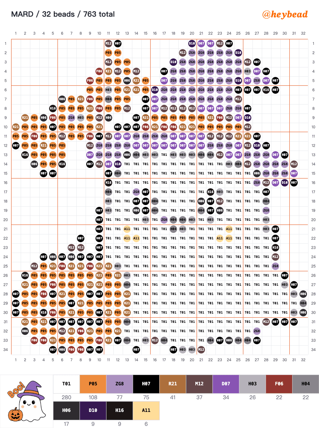 Cute ghost wearing witch hat.